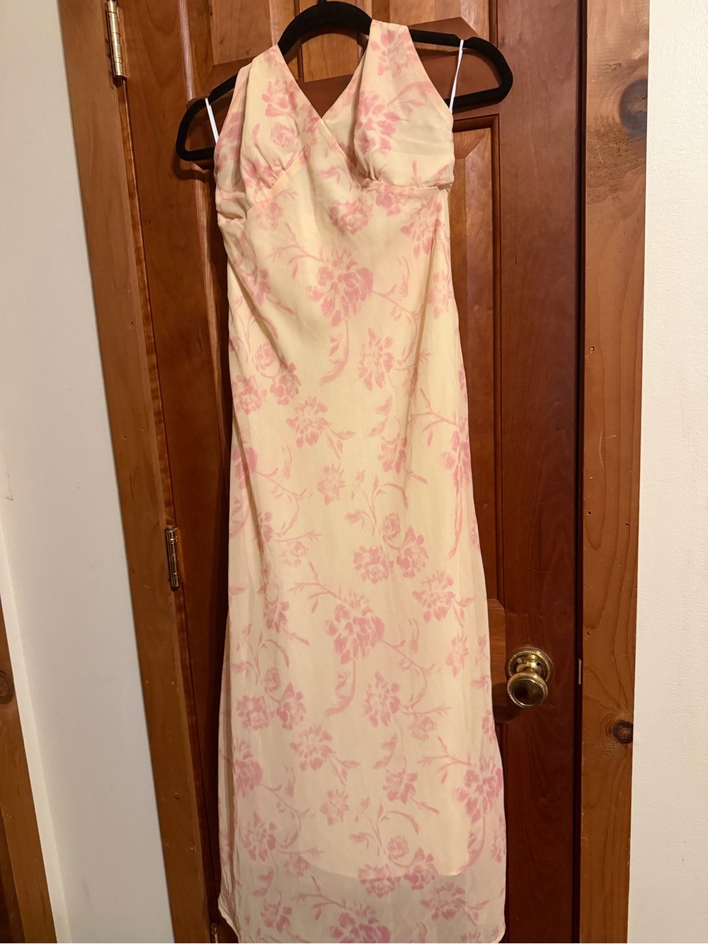 Cider Elegant Pink Floral Maxi Dress - Soft Pastel Print